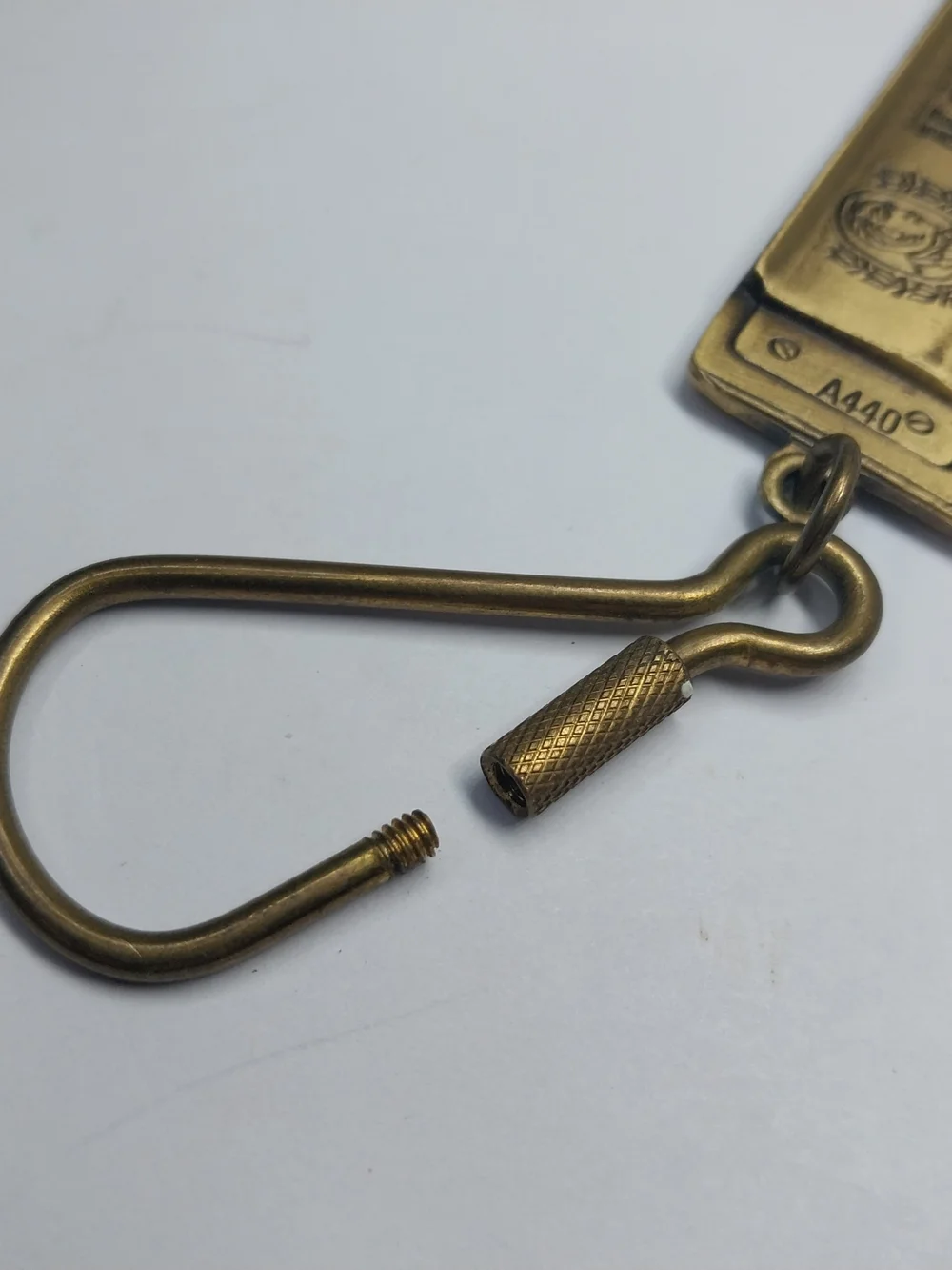 Vintage 1986 Brass M. Hohner Marine Band Harmonica Collectible Keychain USA